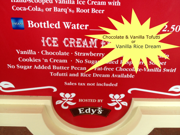 ice cream menu