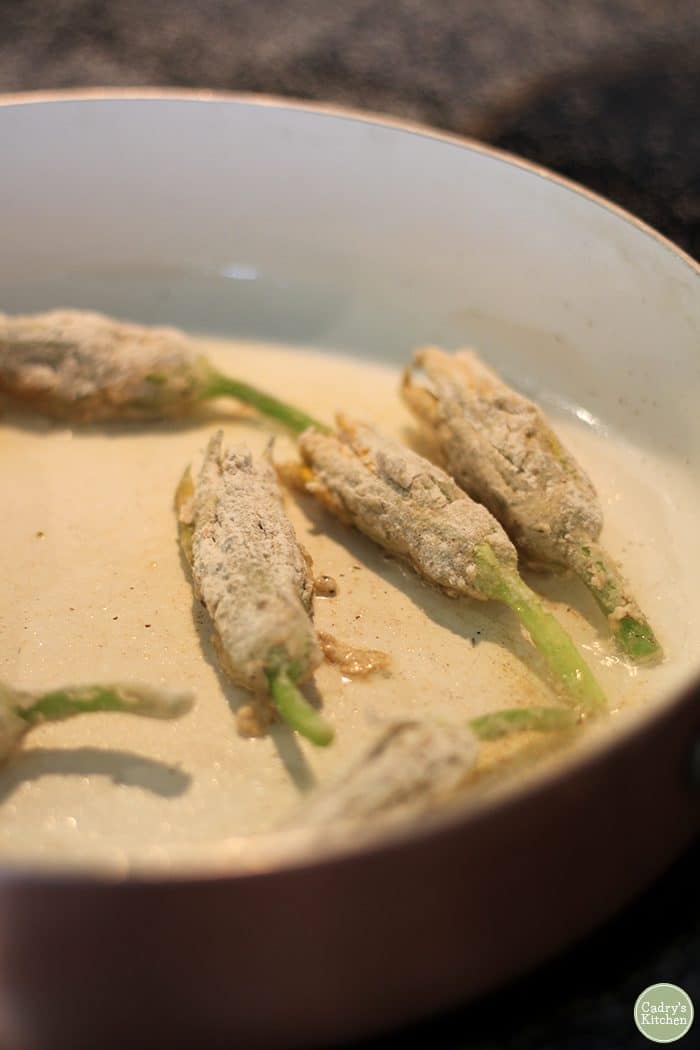 Fried squash blossoms with cashew cheese (Vegan) Cadry's Kitchen