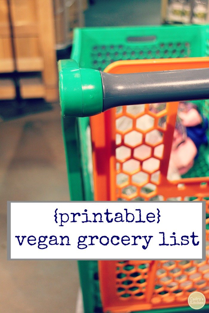 This is my printable vegan grocery list! Here's an easy way to get started stocking a vegan pantry. | cadryskitchen.com