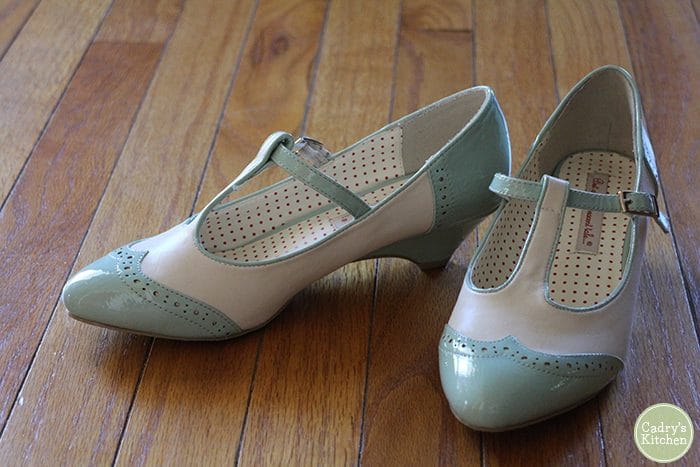 Seafoam and white saddle shoes from Moo Shoes.