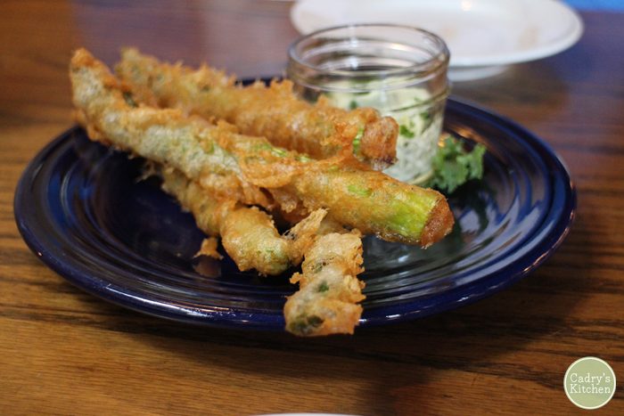 Breaded asparagus at Trumpet Blossom in Iowa City.