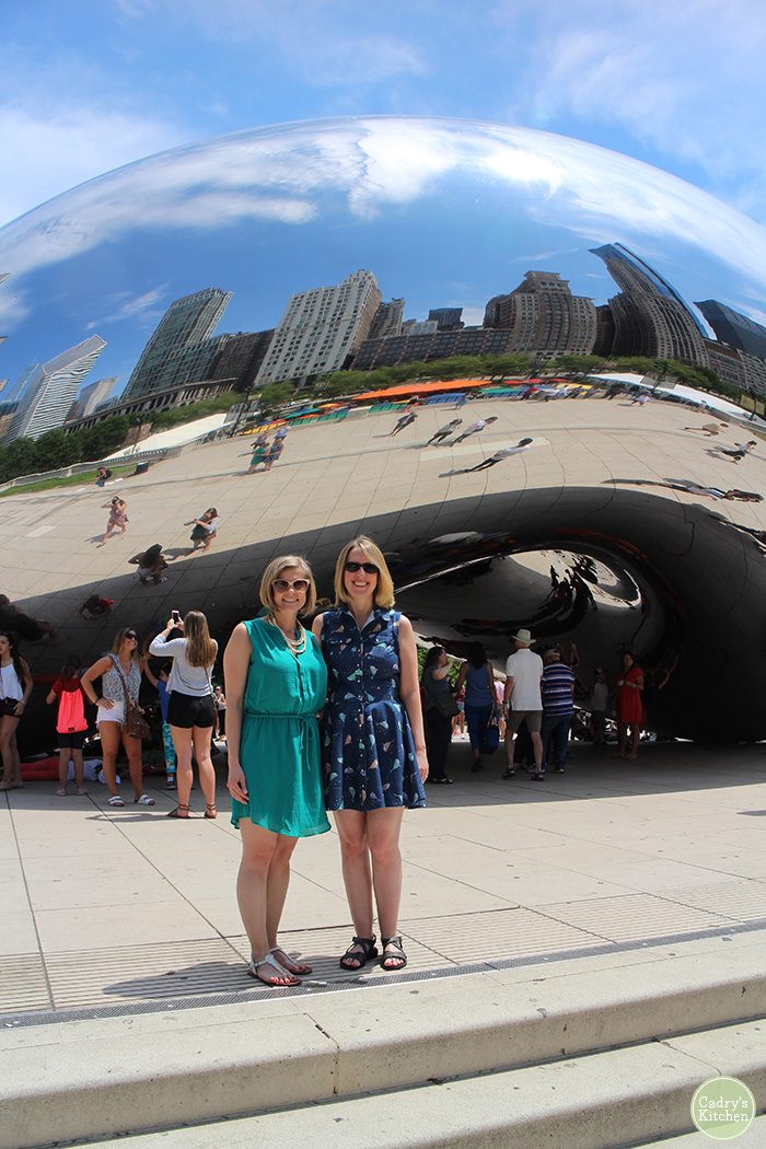 Cadry Nelson & Kristy Turner in front of Cloud Gate in Chicago.