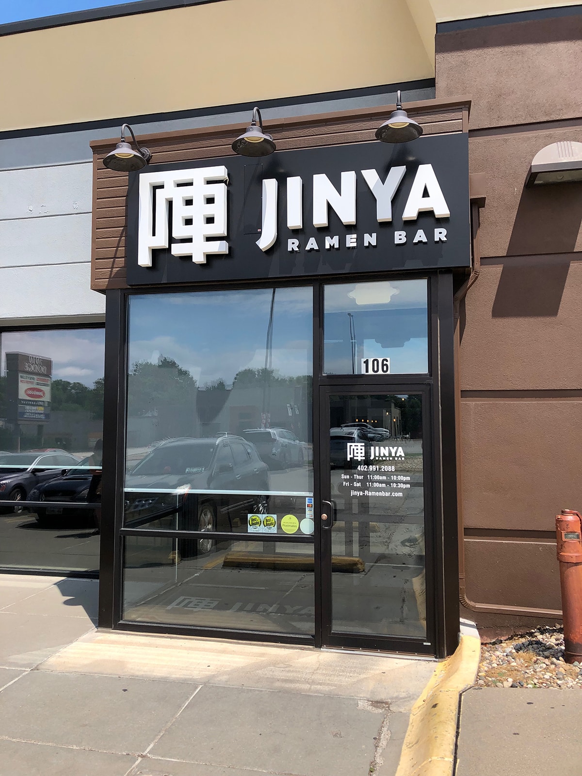 Exterior JINYA Ramen Bar in Omaha, Nebraska.