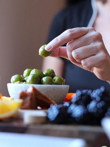 Warmed castelvetrano olives with lemon & garlic: A beautiful vegan, gluten-free appetizer | cadryskitchen.com