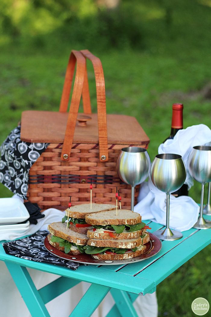 Picnic sandwich with jalapeño cashew cheese Cadry's Kitchen