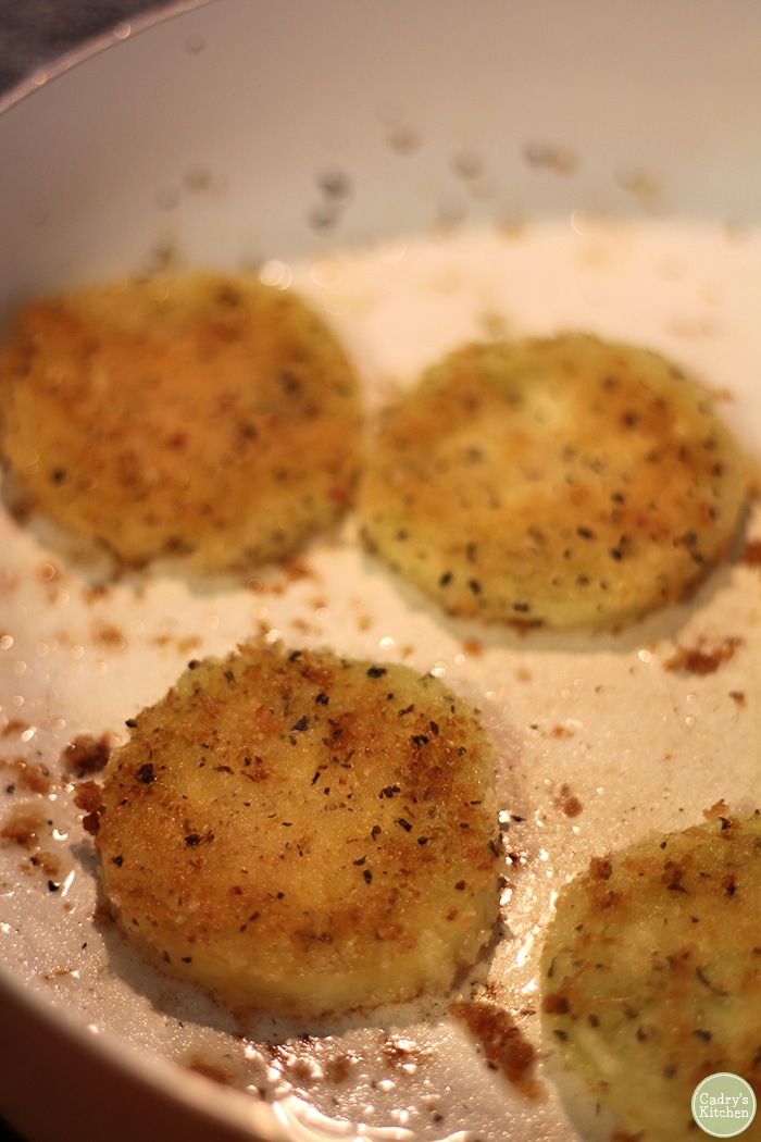 Vegan fried green tomatoes in the air fryer or stove Cadry's Kitchen