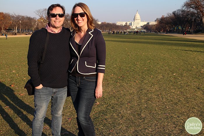 David and Cadry in front of Capitol Building on National Mall.