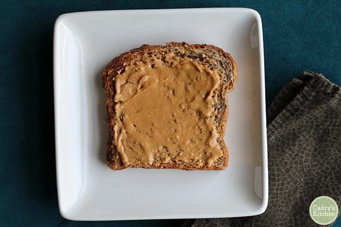 Cashew butter on wheat toast.