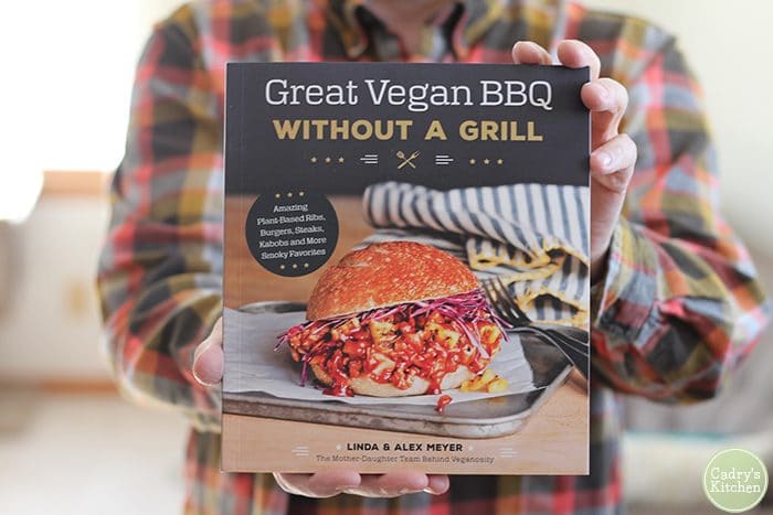 Great Vegan BBQ Without a Grill cookbook by Linda & Alex Meyer.