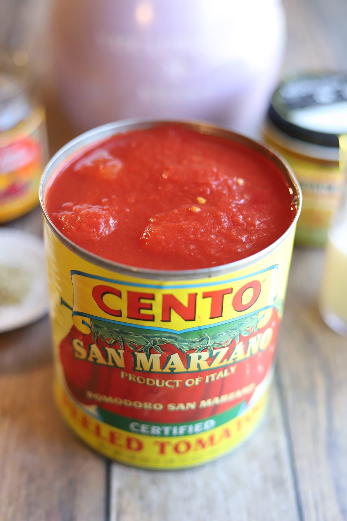 Can of Cento San Marzano tomatoes.