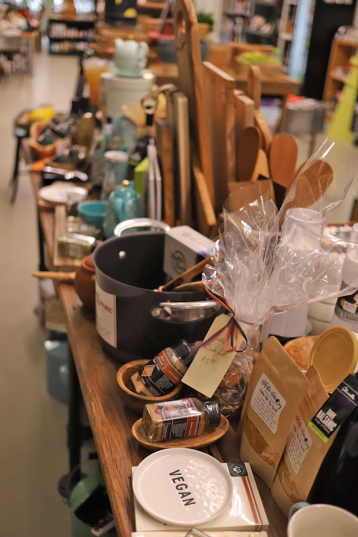 Kitchen goods on display at Simply Nourished.