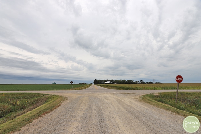 Two lane highway in Iowa