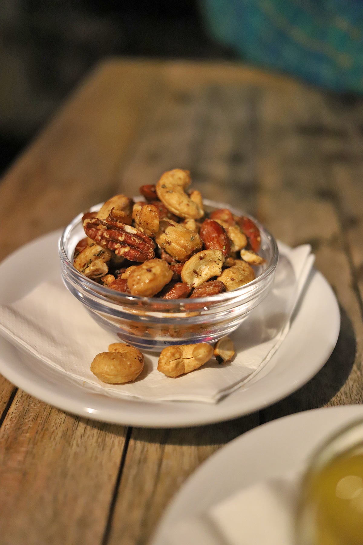 Roasted nuts in bowl.