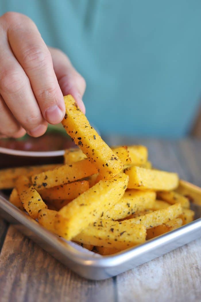 Air fryer polenta fries (using tubed polenta) Cadry's Kitchen