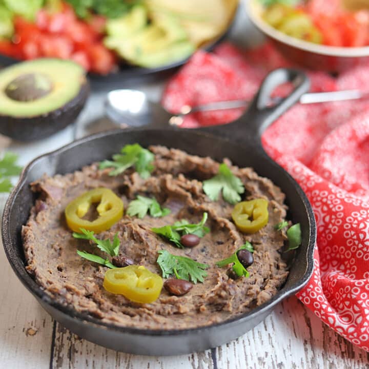 Homemade refried black beans (vegan) Cadry's Kitchen