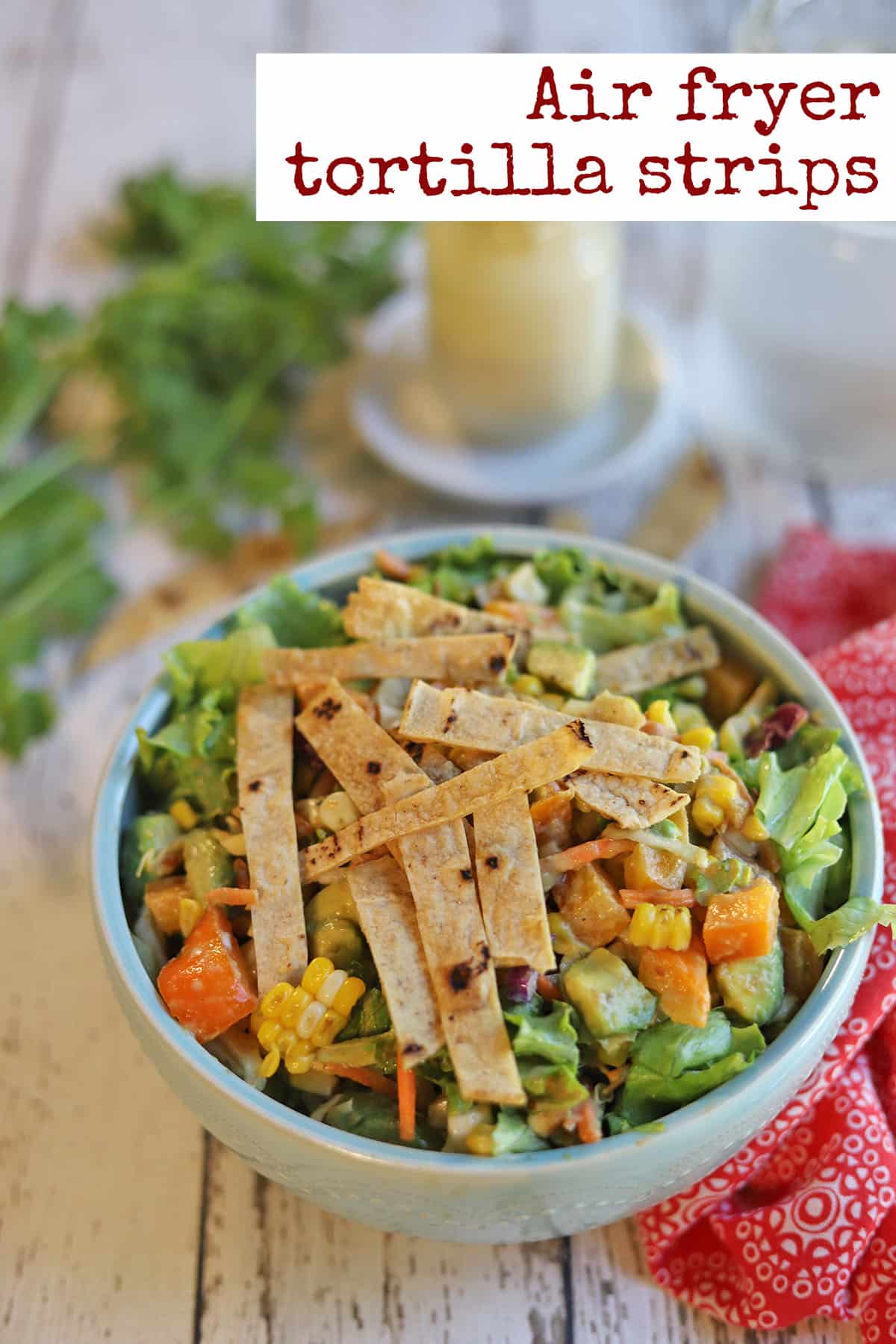 Air fryer tortilla strips Snack & salad topper Cadry's Kitchen