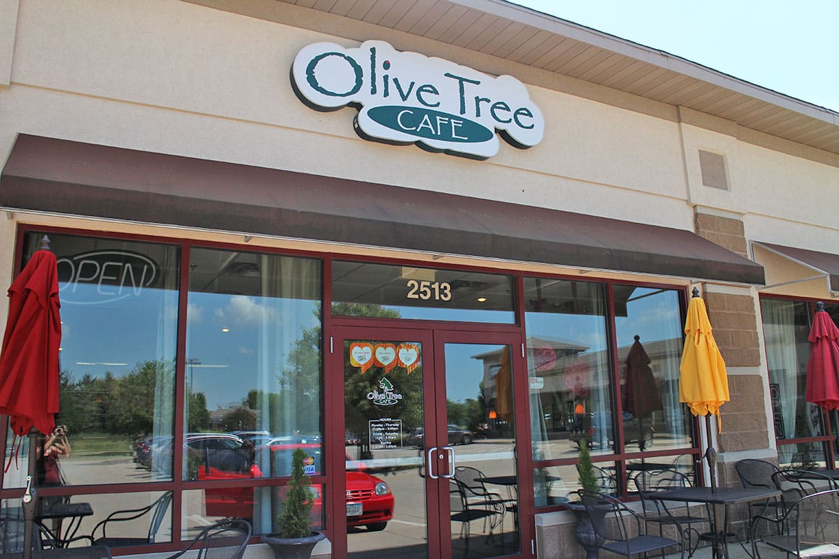 Exterior Olive Tree Cafe.