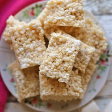 Platter of vegan rice crispy treats.
