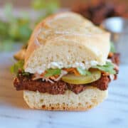 Meatless banh mi sandwich with Field Roast.