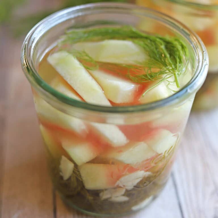 Recipes Using Watermelon Rind Pickled watermelon rind with garlic & dill (No sugar recipe) - Cadry's ...