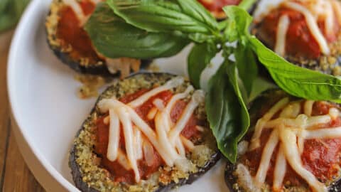Air fryer eggplant parmesan (vegan & crispy)