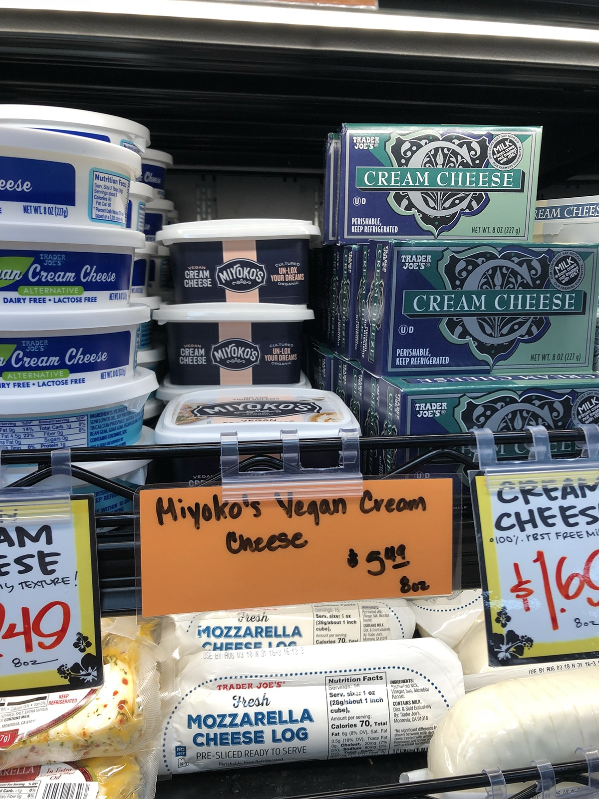 Miyoko's lox flavored vegan cream cheese on sale at Trader Joe's.