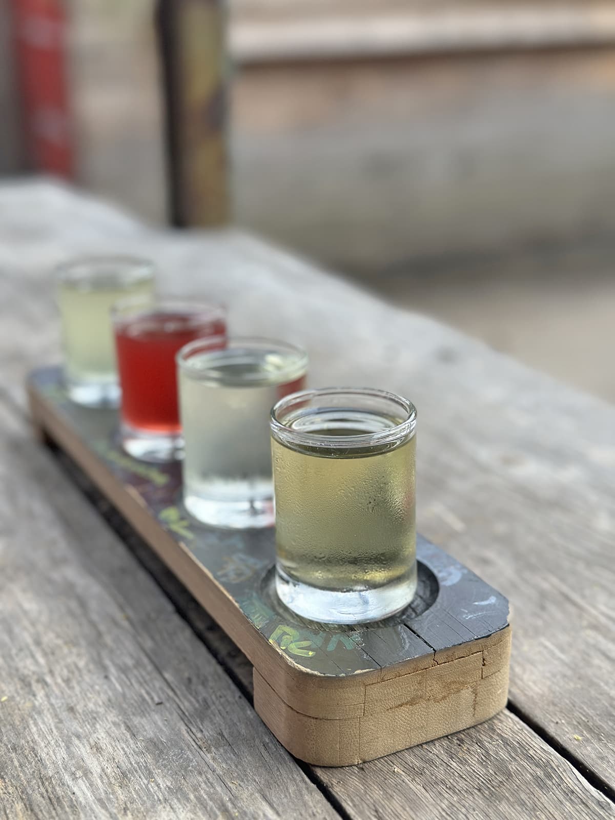 Flight of sake at Ben's Tune-Up.
