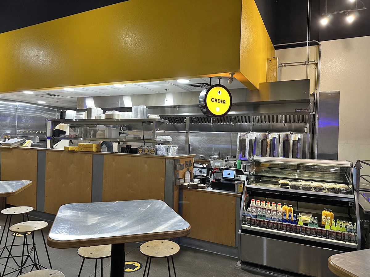 Order counter at Saj Grill.